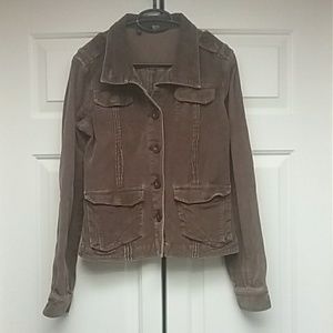 Hurley Womens Jacket Corduroy Brown 6 Pockets Sz M